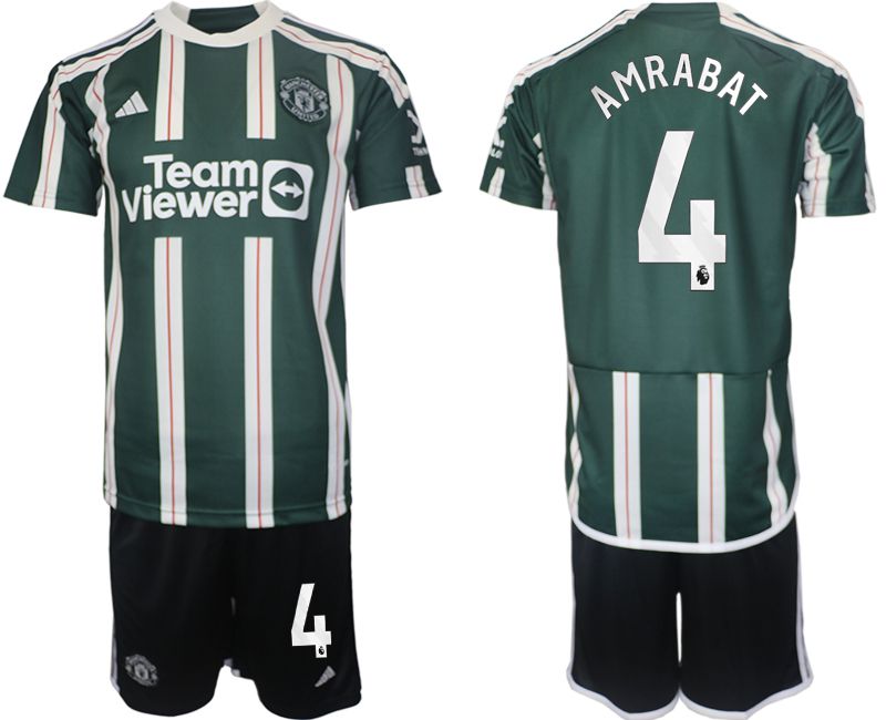 Men 2023-2024 Club Manchester United away green #4 Soccer Jersey